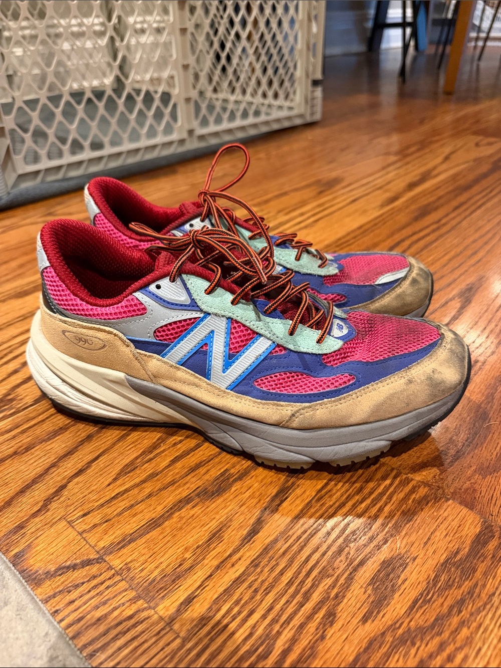 New Balance X Action Bronson Pink Blue Tan Multi-Color Sneakers